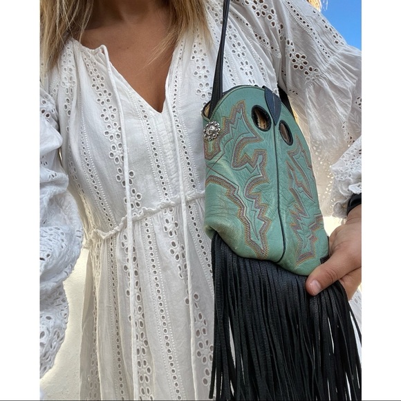 VINTAGE cowboy boot fringe shoulder bag - Picture 5 of 5
